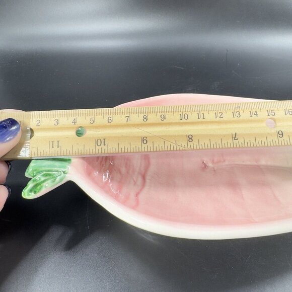 Italian Pottery Vegetable Radish Tray Long Serving Dish Hand Painted Ceramic - Picture 14 of 16